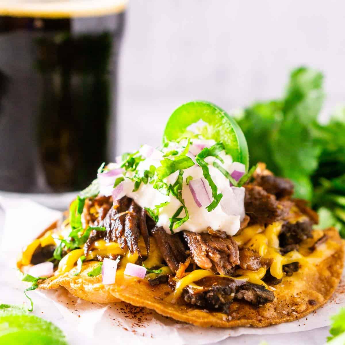 Beer-Braised Mexican Shredded Beef - Burrata and Bubbles
