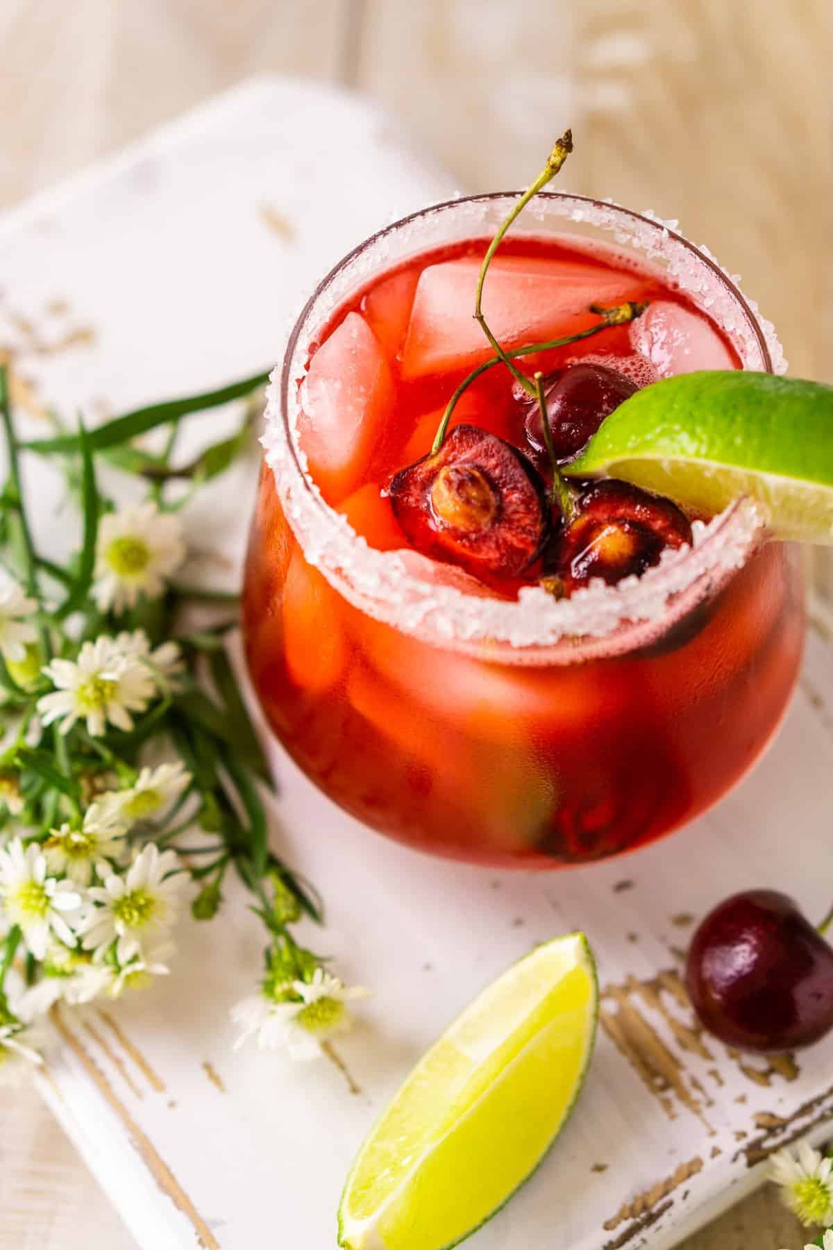 Fresh Cherry Margarita - Burrata and Bubbles