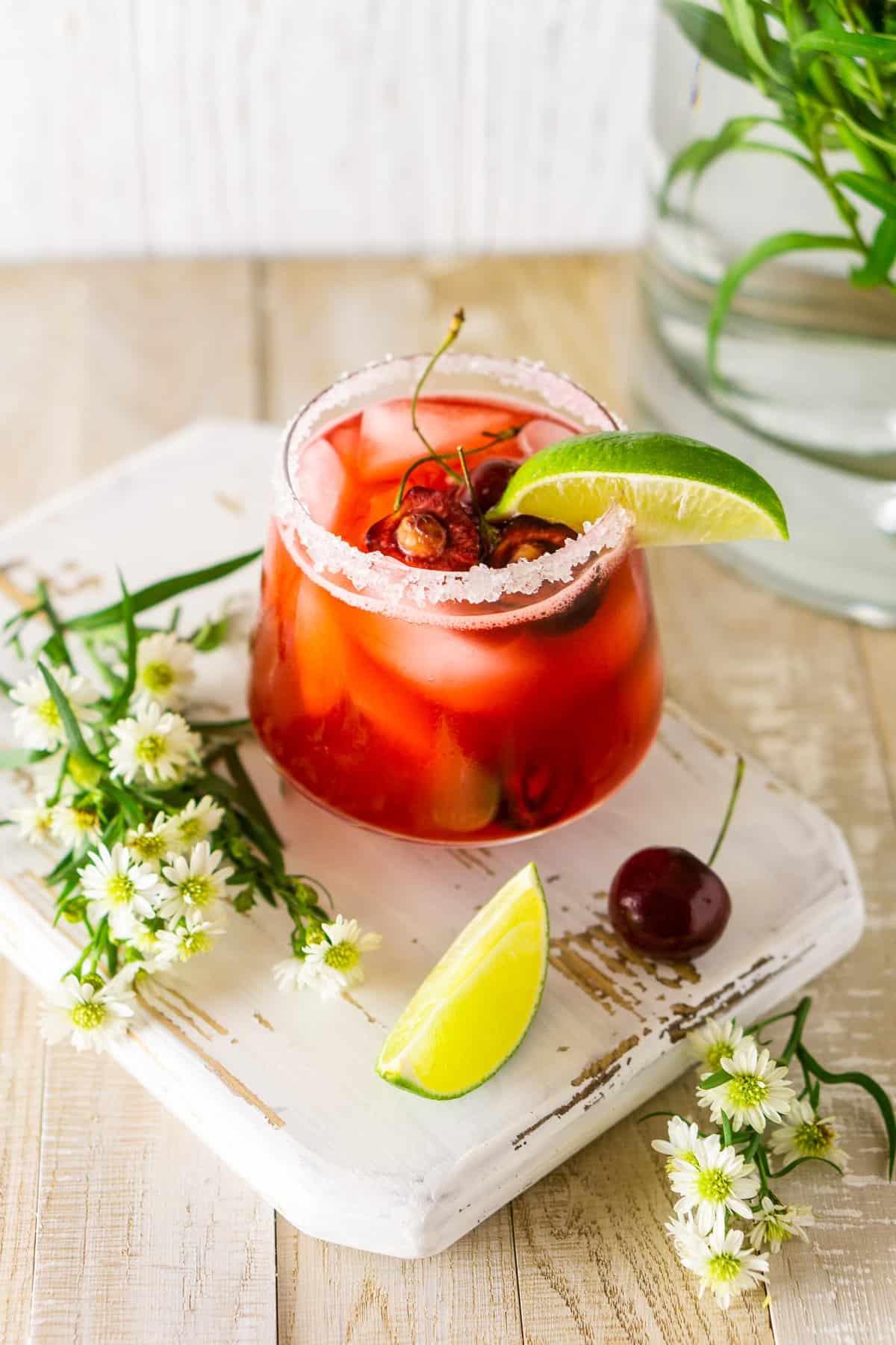 Fresh Cherry Margarita - Burrata and Bubbles