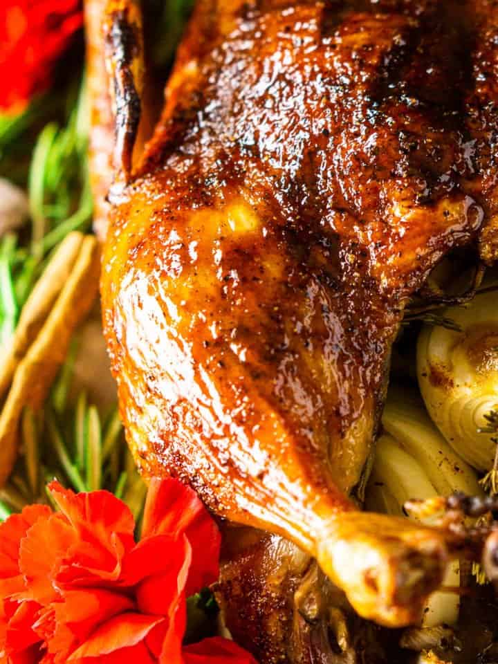 Christmas Roast Duck With Cranberry-Orange Glaze - Burrata and Bubbles
