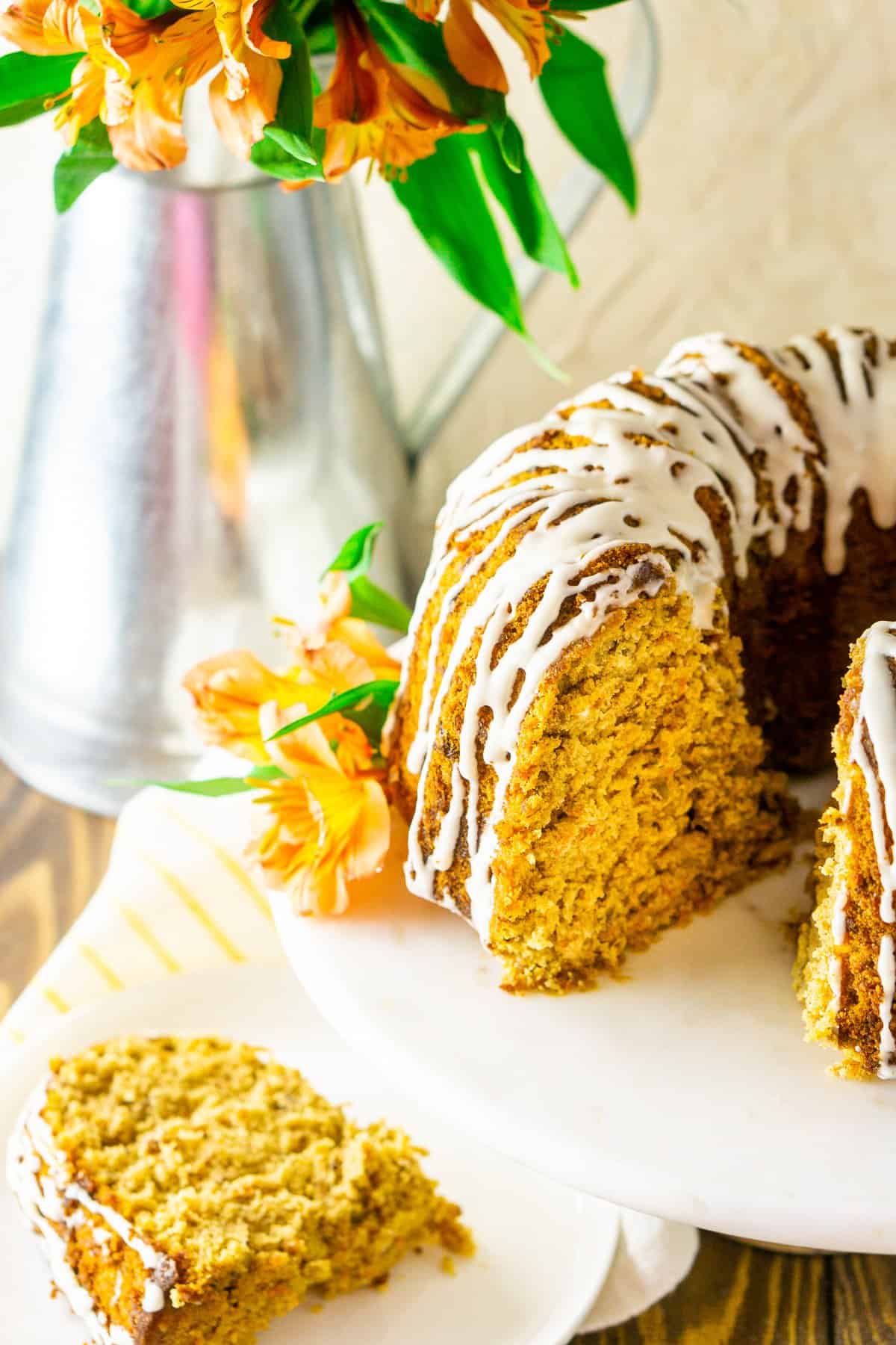 Spiced Mini Carrot Bundt Cakes with Cream Cheese Glaze