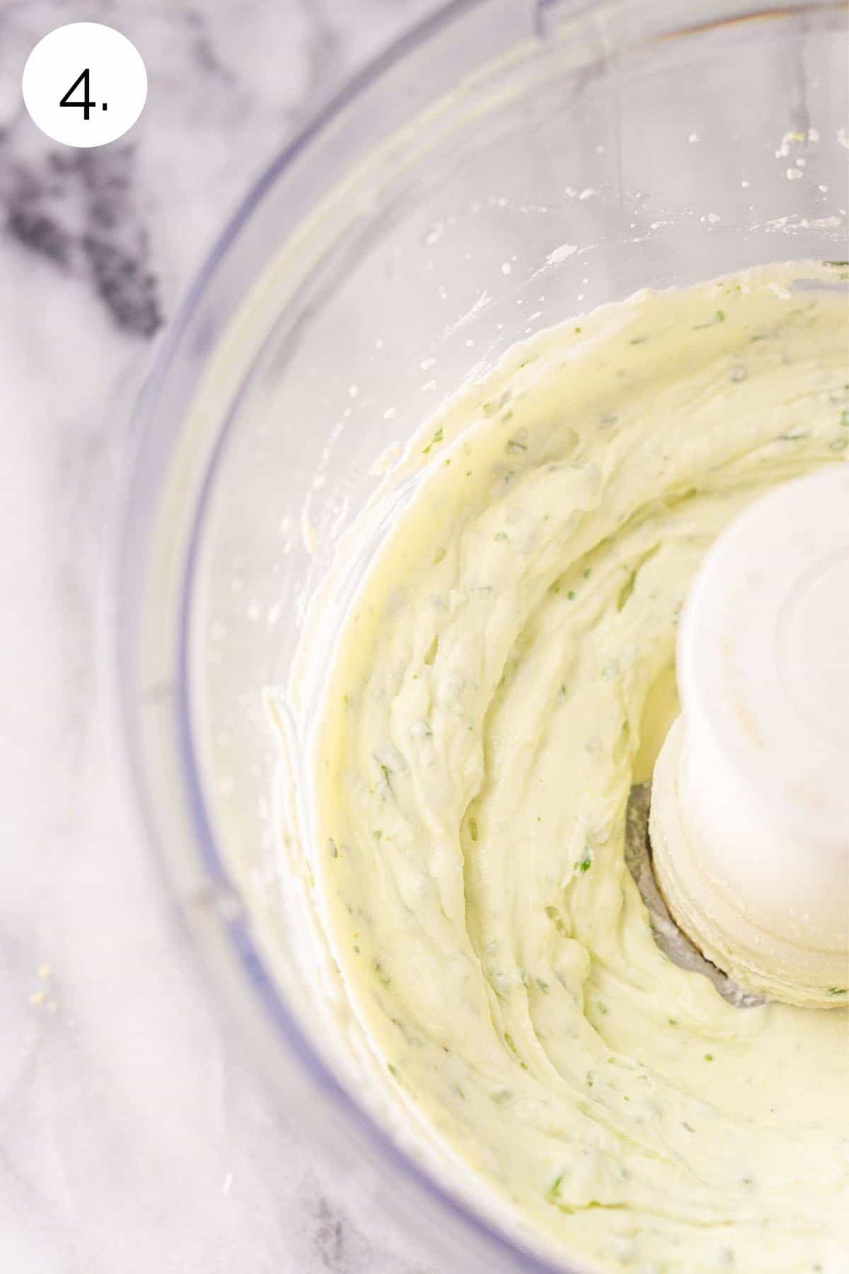 The dip in the food processor after blending until it's smooth and creamy.