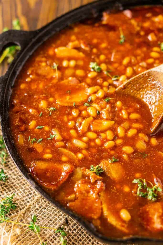 Smoked Baked Beans (With Optional Bourbon) - Burrata and Bubbles