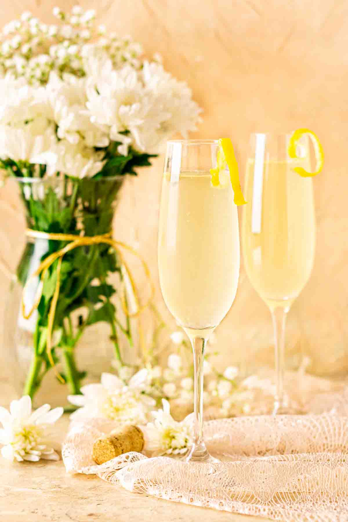 Neutral Colorful Floral Personalized Champagne Flutes