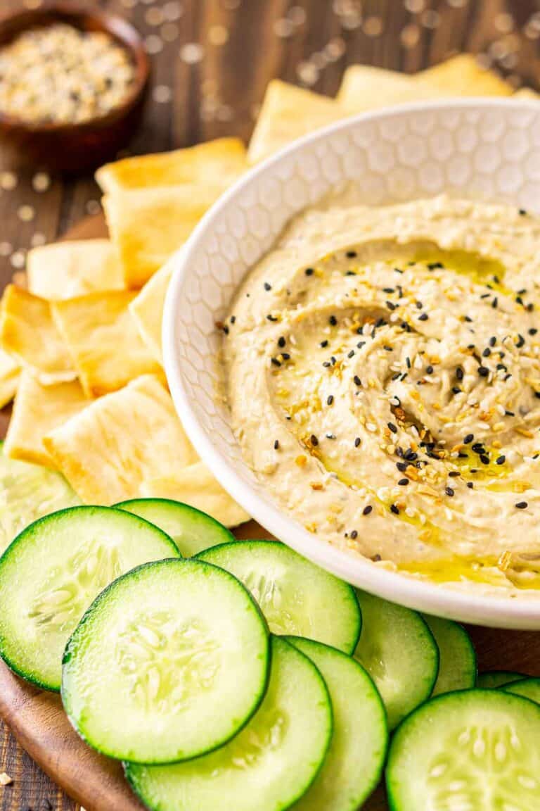 Everything Bagel Hummus Recipe Burrata and Bubbles