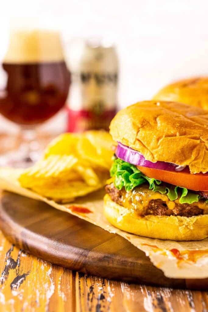 Ultra Juicy Venison Burgers Burrata and Bubbles