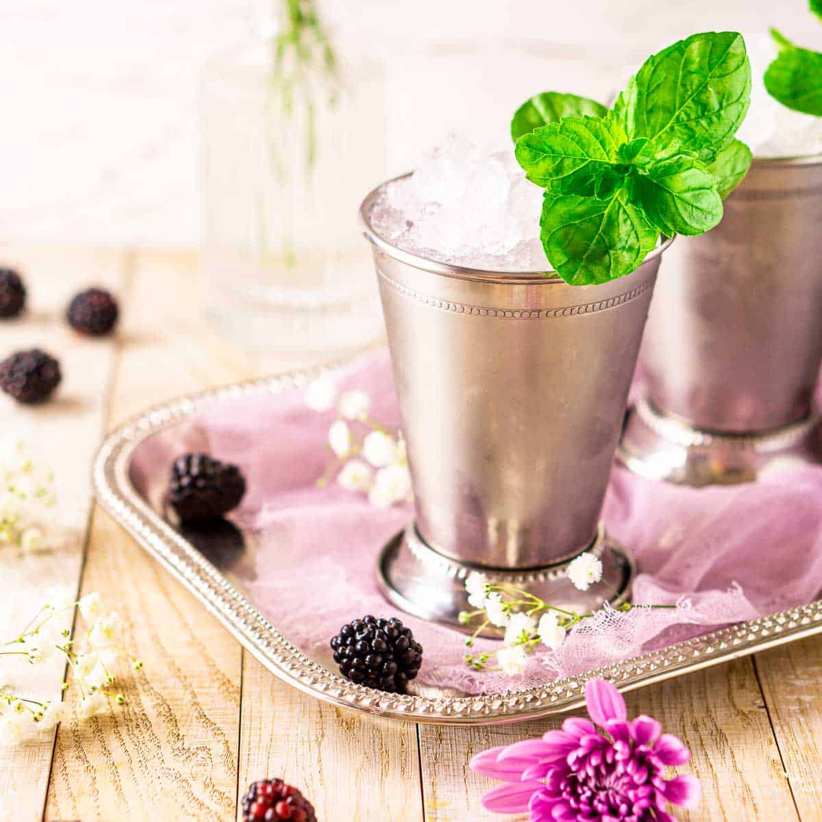Blackberry Mint Julep - Burrata and Bubbles