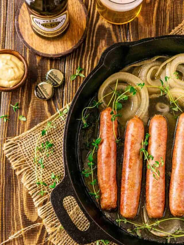 Smoked Brats With Beer and Onion
